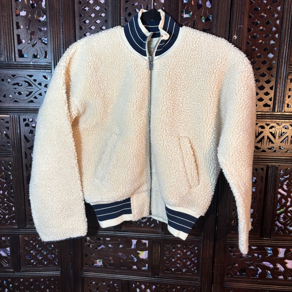 Madewell Sherpa Varsity bomber jacket
